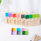 Colorful sensory integration wooden insert board, hands-on and brainpower color discrimination teaching aids, children's wooden toys - V.I.P Digital Presence