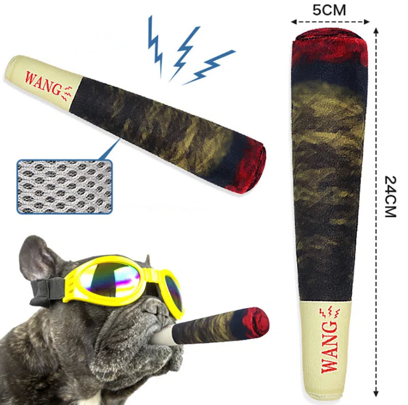 Dog voice toy green simulation cigar plush pet toy - V.I.P Digital Presence