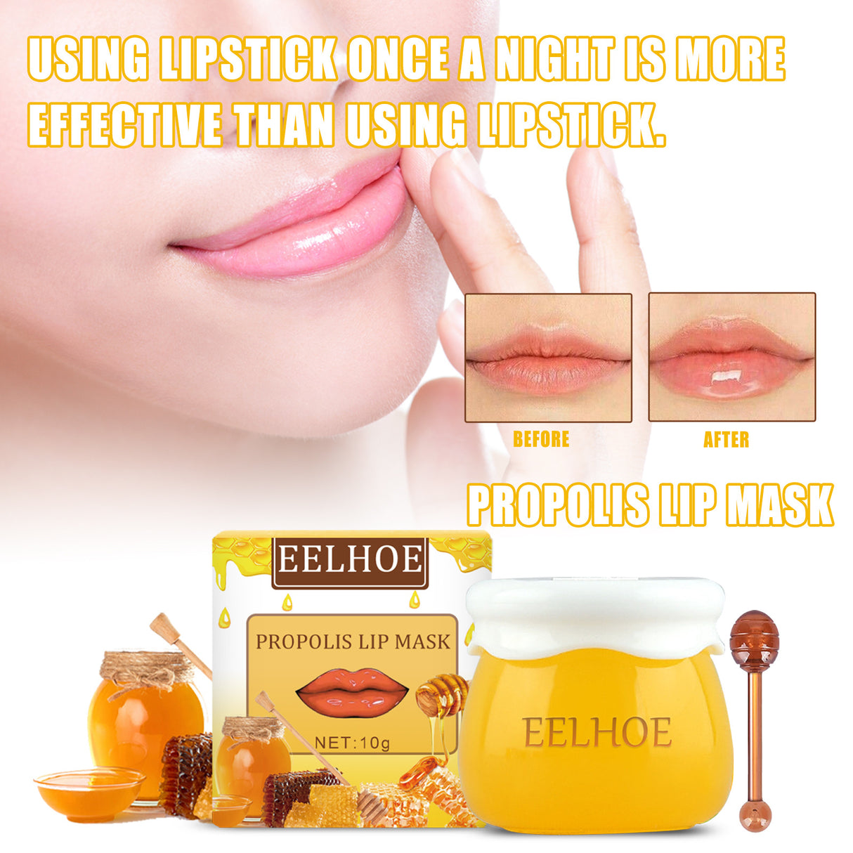 Strawberry Honey Lip Mask With Lip Brush Moisturizing Lip Mask Desalt Lip Color Moisturize Light Lip Lines Are Not Greasy And Easy To Absorb - V.I.P Digital Presence
