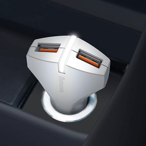 Baseus  Charge 3.0 Car Charger 5V3A Dual USB Port QC3.0 Quick Charger Mobile Phone Fast Charging Charger 2 USB Car-Charger - V.I.P Digital Presence