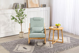 Rocking Chair Upholstered Fabric Rocking Armchair Indoor with High Backrest Glider Chairs and Lumbar Pillow for Living Room - V.I.P Digital Presence