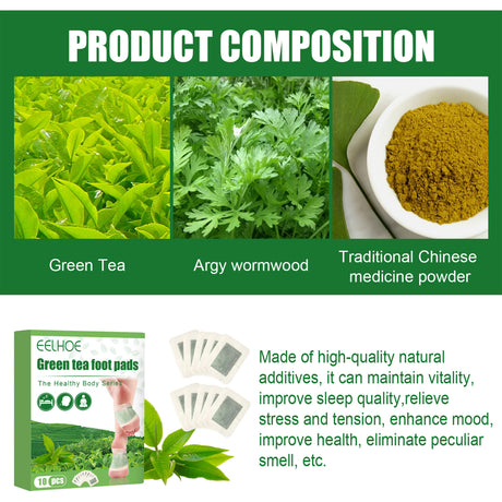 Green Tea Foot Patch, Improves Sleep Quality And Relieves Muscle Tension And Body Stress Foot Care Patch - V.I.P Digital Presence