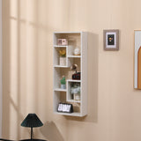 Bookshelf, Freestanding Wood Open Bookcase with 5 Cubes, with 2 keyhole hangers, Home Office Décor Rectangular Storage - V.I.P Digital Presence
