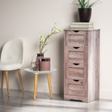 Floor Cabinet Wooden Storage Cabinet Home Office Living Room Bathroom Side Table Sturdy Modern 4 Drawers Grey - V.I.P Digital Presence