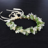 Spring flower wreath fresh simulation flower headdress green plants flowers wedding flower wreath - V.I.P Digital Presence