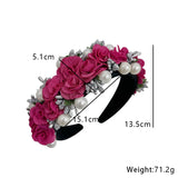 Fashionable Baroque Fabric Rose Pearl Flower Headband - V.I.P Digital Presence