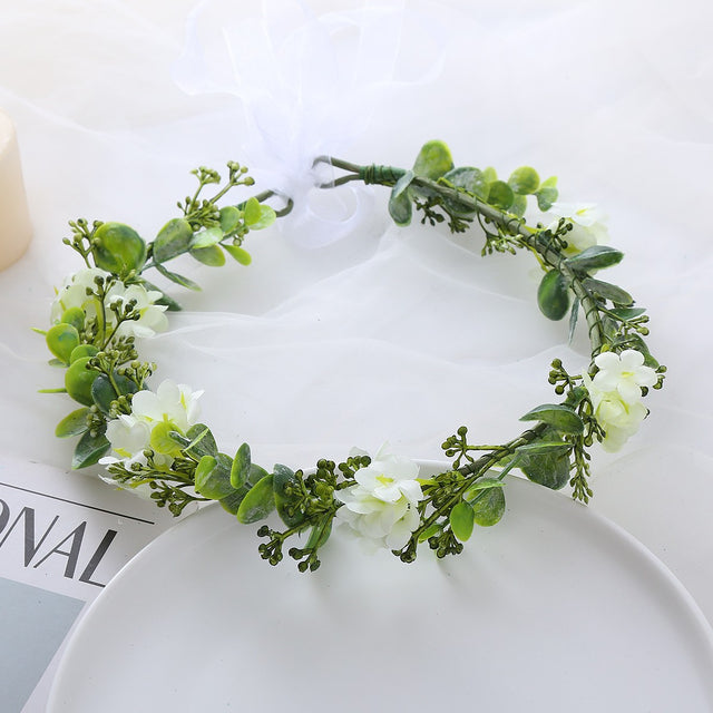 Full sky star flower wreath simulation flower bud small floral headdress sweet holiday travel photo head flower wreath - V.I.P Digital Presence