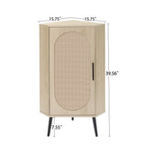 Corner cabinet ,Rattan door,Freestanding Corner Tables For Small Spaces, Corner Shelf Stand For Living Room, Kitchen - V.I.P Digital Presence