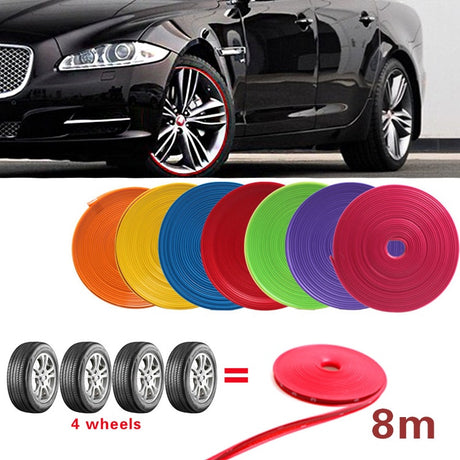 8M/Roll Car Styling Wheel Rims Protector Decor Strip Rubber Moulding Trim IPA Rimblades Car Vehicle Color Tire Guard Line - V.I.P Digital Presence