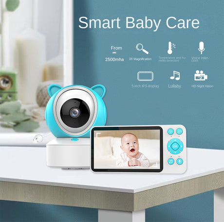 Baby Monitor with Doodle Smartphone Dual Use 5-inch Temperature Detection for Kids and Babies - V.I.P Digital Presence