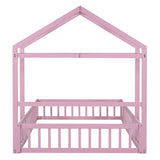 Wooden Full Size Children's Bed with Detachable Headboard and Integrated Clothes Drying Rack, Pink - V.I.P Digital Presence