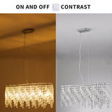 Silver elegant oval crystal pendant light, modern ceiling fixture with reflective suspended crystal (bulb not included) - V.I.P Digital Presence