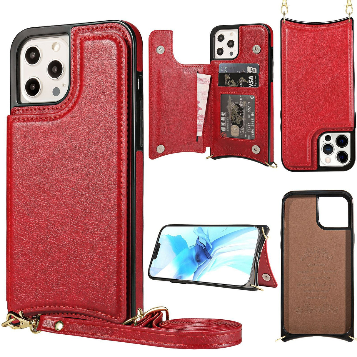 Funda de cuero para teléfono iPhone 14 Crazy Horse Funda para teléfono Apple 13 Creative max skin Funda protectora con tarjeta insertable
