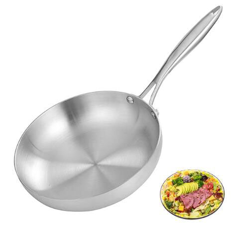 304 stainless steel three-layer steel frying pan, induction cooker, gas universal flat bottomed pan, steak frying pan - V.I.P Digital Presence