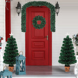 4-piece Christmas artificial tree set, Christmas wreath, wreath and 2 colored light entrance trees, PVC holiday celebration set - V.I.P Digital Presence