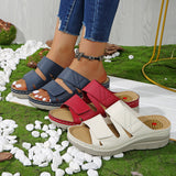 Fish Mouth Thick Bottom Slope with Beach One Line Velcro Summer Leaky Toe Beach Sandals Female - V.I.P Digital Presence