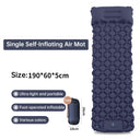 Outdoor double inflatable sleeping pad – with built-in pillow & pump, for camping, backpacking, hiking.