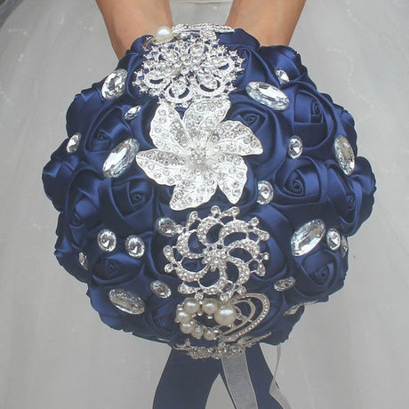 Artificial Wedding Bouquets Hand Made Flower Rhinestone Bridesmaid Crystal Bridal Wedding Bouquet - V.I.P Digital Presence