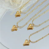 Fashionable and minimalist heart-shaped necklace with titanium steel plated 18K real gold necklace - V.I.P Digital Presence