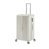 Luggage Set 4 pcs (20"/24"/29"/Travel Bag), PC+ABS Durable Lightweight Luggage with Collapsible Cup Holder、 TSA Lock, White