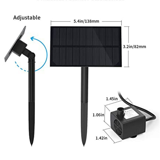 1.5W solar ground mounted fountain outdoor water pool water landscape wall mounted nail style miniature fountain - V.I.P Digital Presence