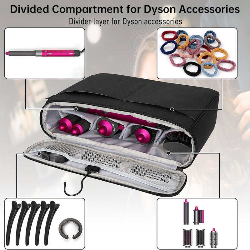 travel storage bag compatible with Dyson Airwrap Styler, a portable organizer with multi-pockets for hair curler and attachments - V.I.P Digital Presence