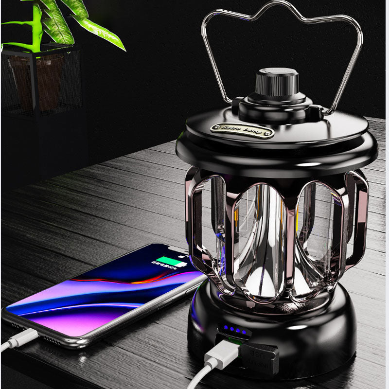 Led retro outdoor camping lamp white long battery life rechargeable tent camping lamp - V.I.P Digital Presence