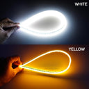 60cm New Slim Amber Sequential Flexible LED DRL For Headlight Strip Daytime Running Light With Yellow Turn Signal Lamp 12V - V.I.P Digital Presence