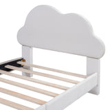 Twin Size Upholstered Cloud-Shape Bed ,Velvet Platform Bed with Headboard,No Box-spring Needed,Beige - V.I.P Digital Presence