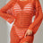 Knitted hollowed out pullover round neck long sleeved bikini swimsuit cover - V.I.P Digital Presence