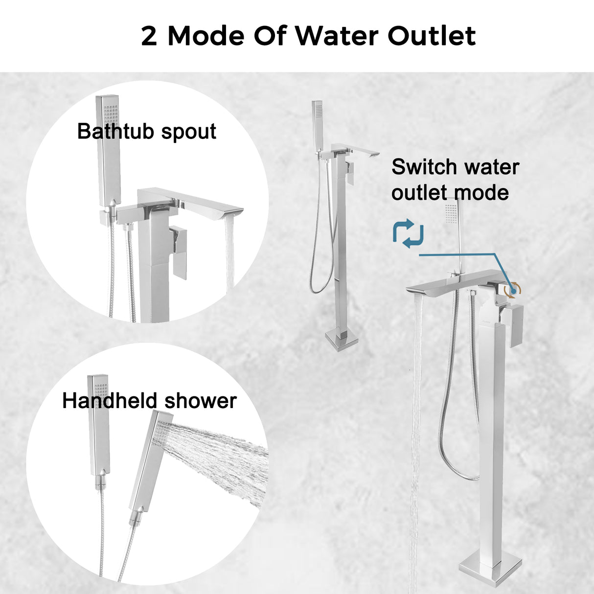 Single Handle Floor Mounted Freestanding Tub Filler - V.I.P Digital Presence