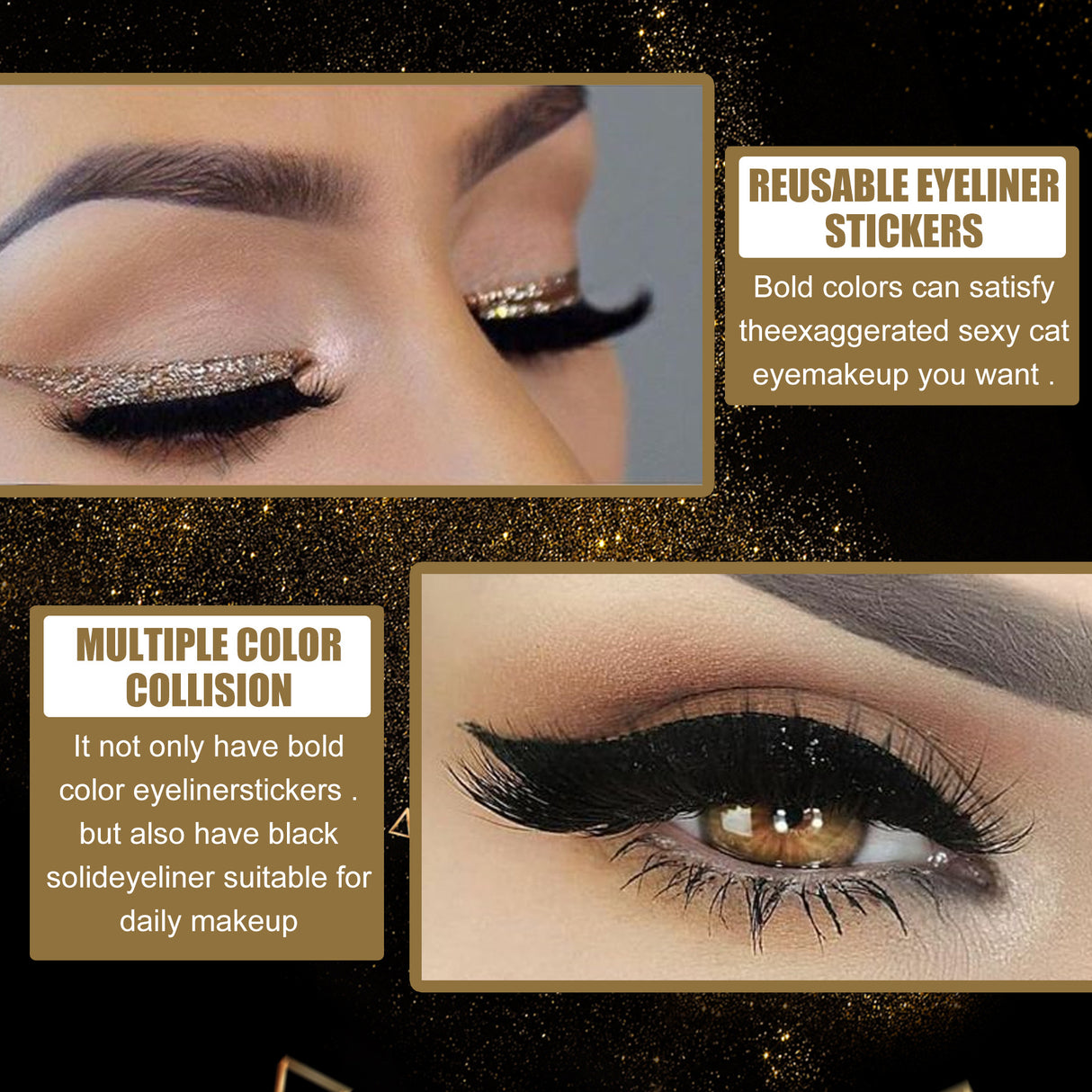 New Glitter Self-Adhesive Eyeliner Eyeshadow Sticker Double Eyelid False Eyelashes Waterproof Party Eye Makeup Sticker - V.I.P Digital Presence