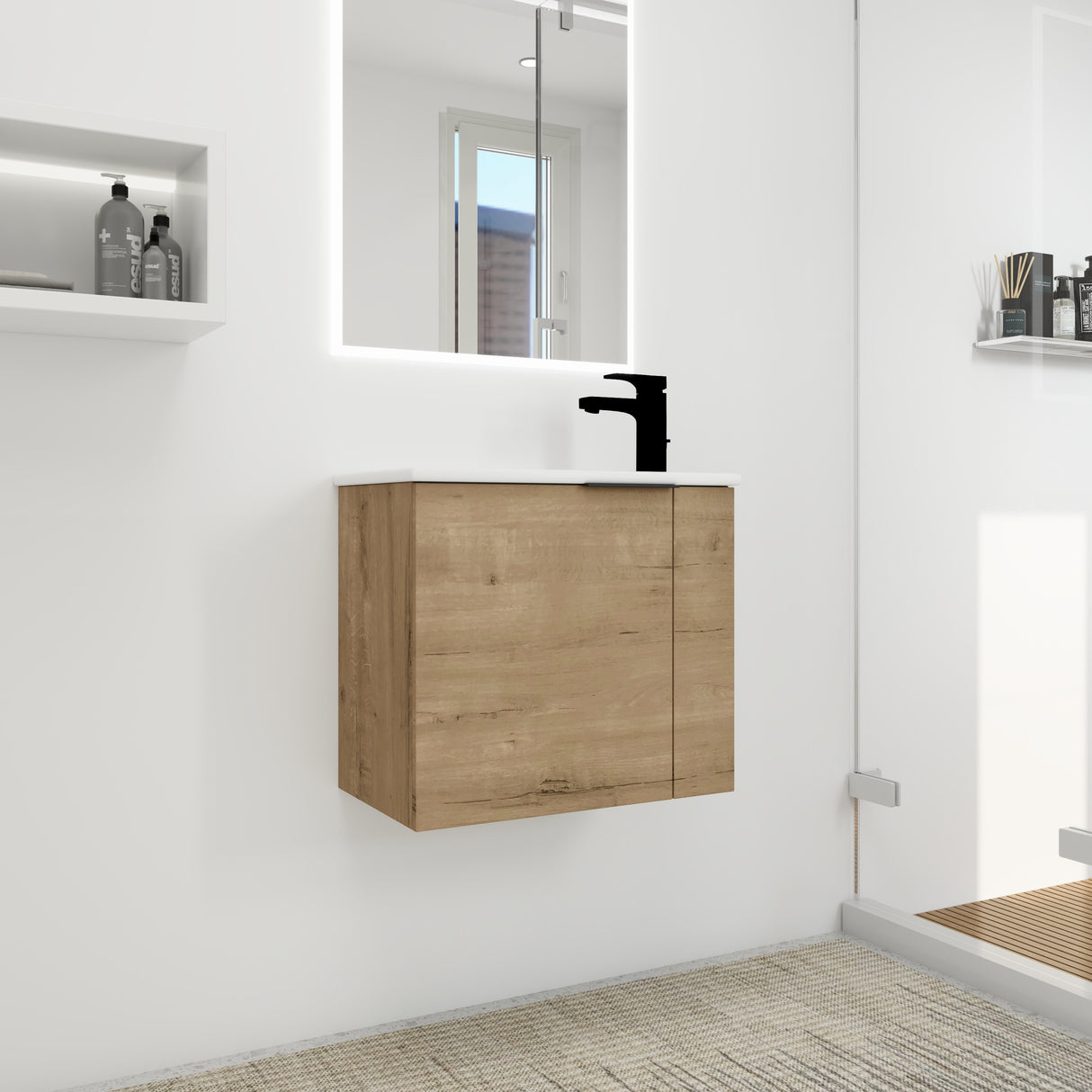 Bathroom Vanity with Sink 22 Inch for Small Bathroom,Floating Bathroom Vanity with Soft Close Door,Small Bathroom Vanity with Sink, 22x13 (KD-Packing) - V.I.P Digital Presence
