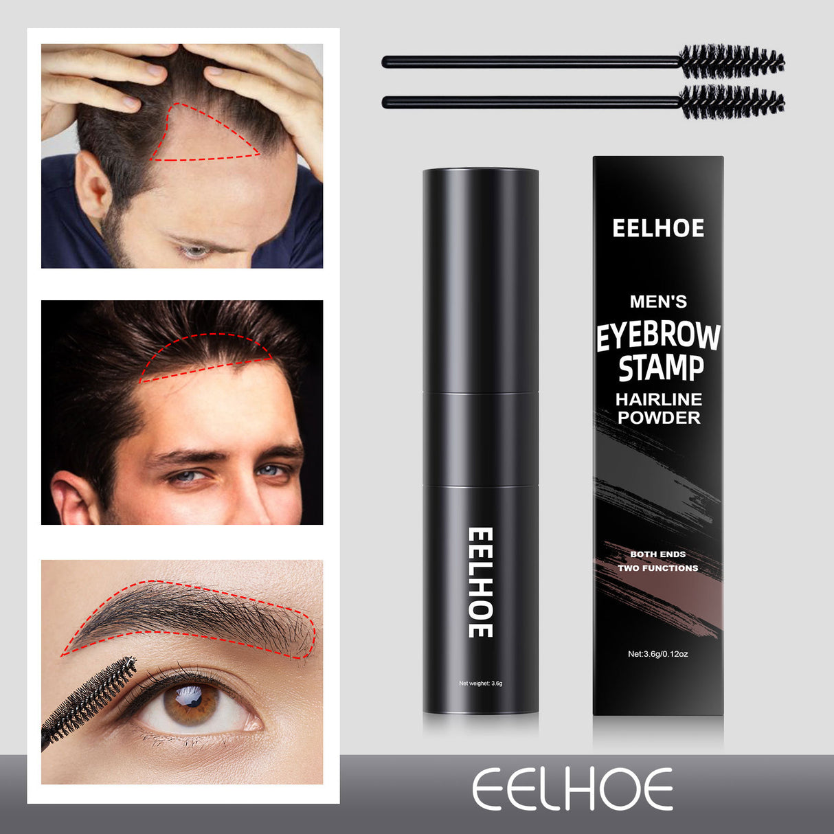 EELHOE Men's Hairline Repair Shadow Powder Eyebrow Powder Replacement Hairline Modification Eyebrow Printing Portable Hairline - V.I.P Digital Presence
