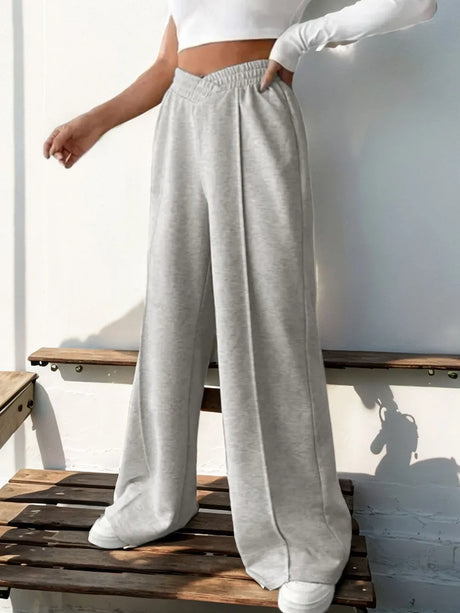 Elastic Waist Wide Leg Pants - V.I.P Digital Presence