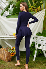 Mock Neck Long Sleeve One-Piece Swimwear - V.I.P Digital Presence