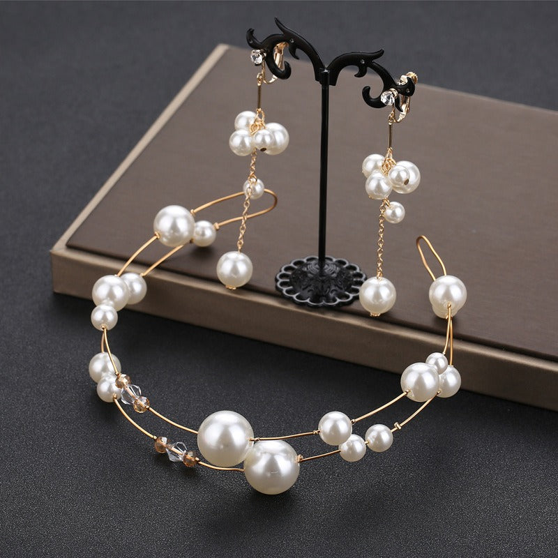 Bride Pearl Headwear Exquisite Handmade Beaded Jewelry - V.I.P Digital Presence