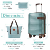 Luggage Sets 3 Piece Carry on Luggage 22x14x9 Airline Approved, Lightweight Hardshell ABS Suitcases with Wheels, 20 inch, Blue - V.I.P Digital Presence