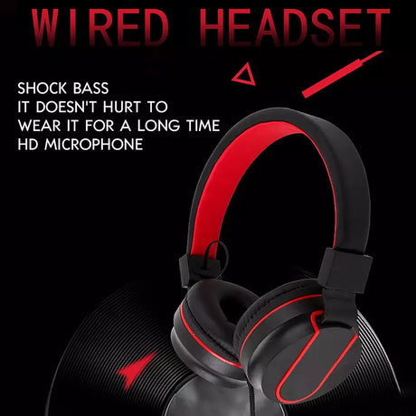Head mounted wired earphones for e-sports, chicken eating, with microphone for phone and computer calls, universal earphones for gaming - V.I.P Digital Presence