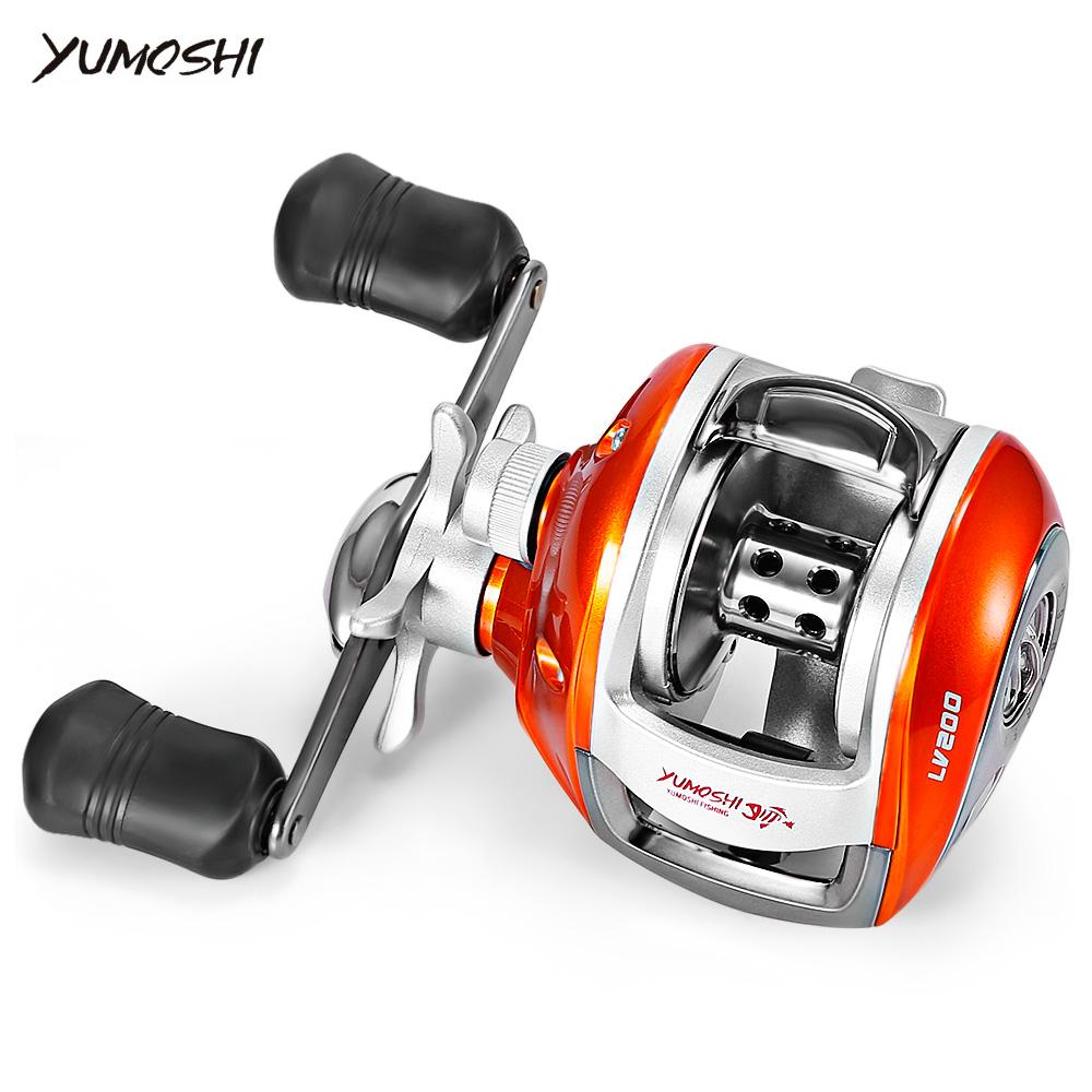 Carrete de pesca YUMOSHI para zurdos y diestros, 12+1BB, 6,3:1, freno magnético, rueda de caída de agua, bobina