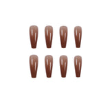 Ice Transparent Color Coffee Long Ballet Wear Manicure Finished Fake Nail Manicure Patch Nail Patch Removable Nail - V.I.P Digital Presence