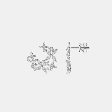 925 Sterling Silver Moissanite Lucky Clover Earrings - V.I.P Digital Presence