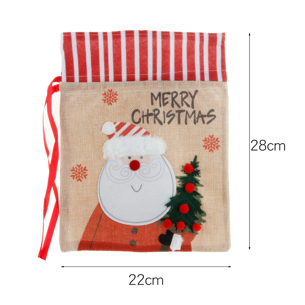 Christmas decorations, burlap gift bags, candy bags, apple bags, cartoon Christmas gift bags - V.I.P Digital Presence