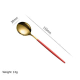 Stainless Steel Cutlery Set with Portuguese Gold Spray Painted Steak Knife, Fork, Spoon, and Tea Spoon 4-Piece Gift Pack - V.I.P Digital Presence