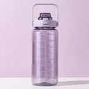 Taza de agua deportiva portátil de gran capacidad, taza de plástico de 2000 ml con pajita, taza de agua para hombres y mujeres 