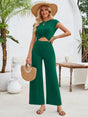 Twisted Round Neck Cap Sleeve Jumpsuit - V.I.P Digital Presence