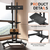 FANCO Universal Rotating TV Stand, suitable for 32-80 inch TVs, adjustable tilt height, maximum VESA 600x400mm (black) - V.I.P Digital Presence