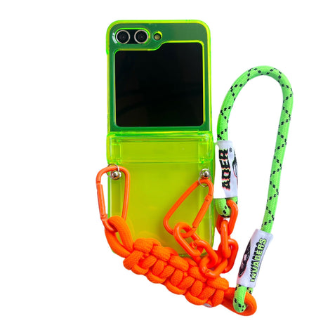 Suitable for Samsung Galaxy Z Flip5 phone case simple fluorescent green zflip4/3 folding screen protective cover - V.I.P Digital Presence
