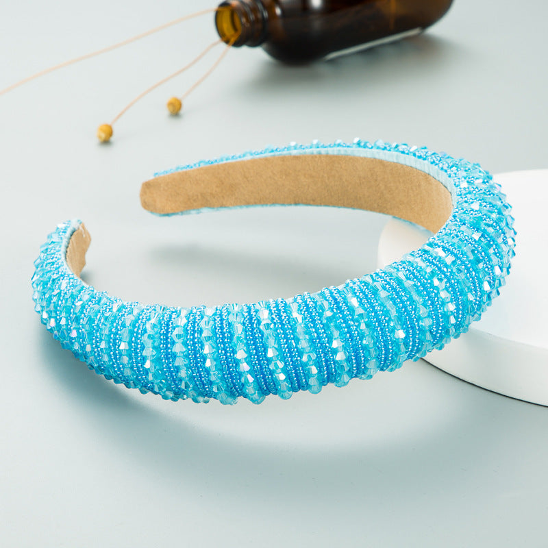 Hair Hoop Hand-woven Beaded Head Hoop Female Baroque Sponge Hair Bundle Korean Face Wash Hair Accessories - V.I.P Digital Presence