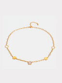 Stainless Steel White Mother-Of-Pearl Flower Necklace - V.I.P Digital Presence